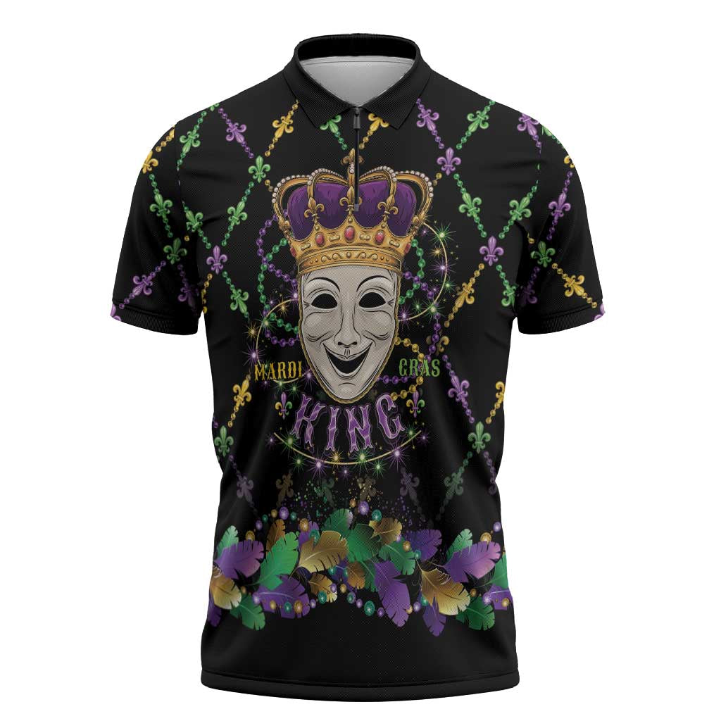 Mardi Gras Queen Zipper Polo Shirt Let the Good Times Roll - Wonder Print Shop