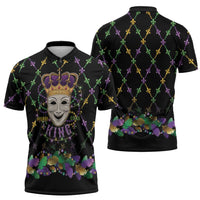 Mardi Gras Queen Zipper Polo Shirt Let the Good Times Roll - Wonder Print Shop