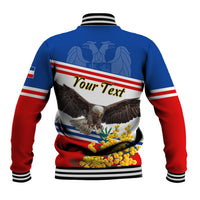 Serbia and Montenegro National Day Baseball Jacket Eagle With Mimosa Flower - Wonder Print Shop