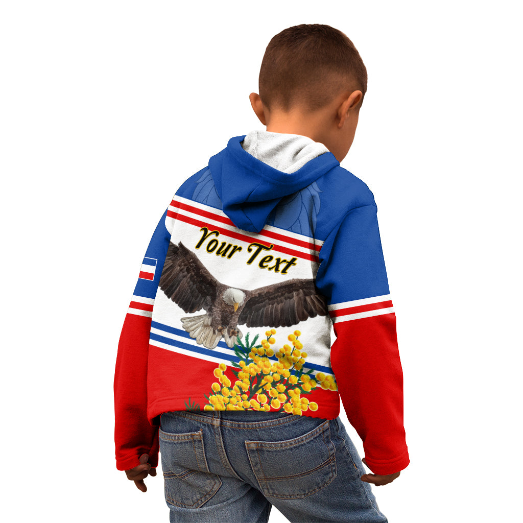 Serbia and Montenegro National Day Kid Hoodie Eagle With Mimosa Flower - Wonder Print Shop