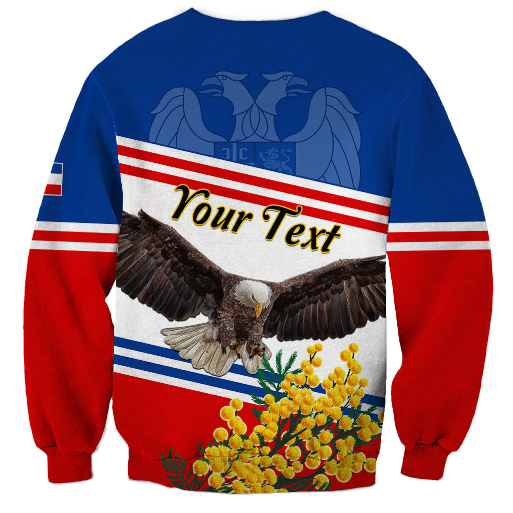 Serbia and Montenegro National Day Sweatshirt Eagle With Mimosa Flower - Wonder Print Shop