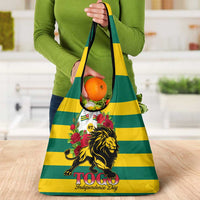 Togo Independence Day Grocery Bag Lion With Rosa Flag Style