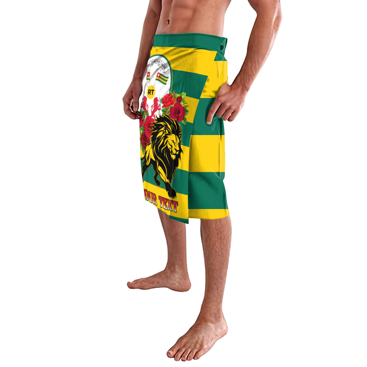 Togo Independence Day Lavalava Lion With Rosa Flag Style - Wonder Print Shop