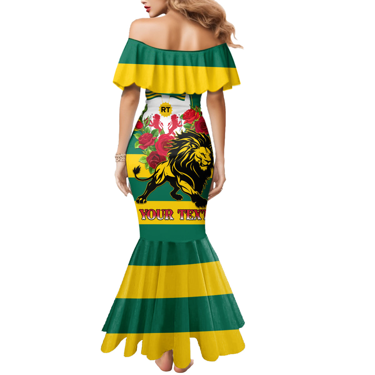 Togo Independence Day Mermaid Dress Lion With Rosa Flag Style - Wonder Print Shop