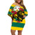 Togo Independence Day Off Shoulder Short Dress Lion With Rosa Flag Style - Wonder Print Shop
