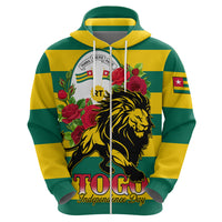 Togo Independence Day Zip Hoodie Lion With Rosa Flag Style - Wonder Print Shop