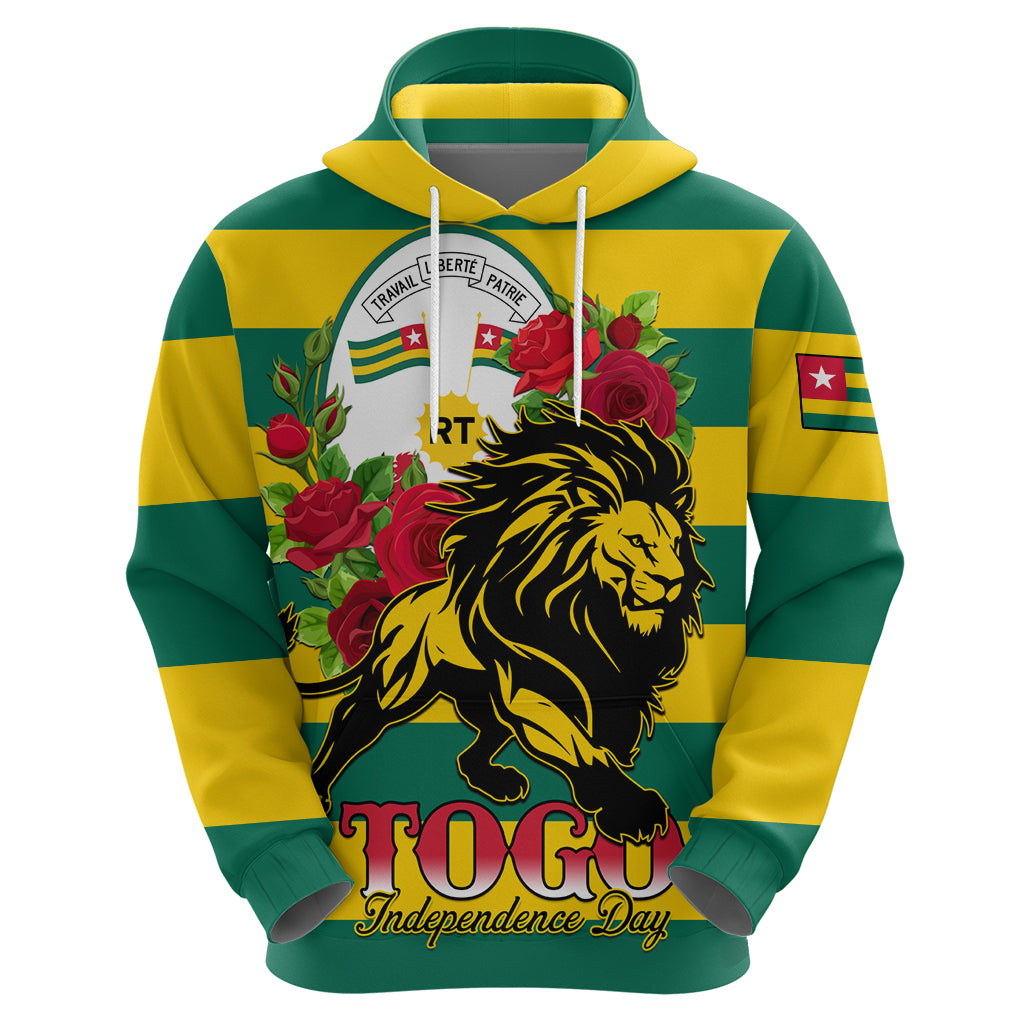 Togo Independence Day Zip Hoodie Lion With Rosa Flag Style - Wonder Print Shop