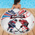 USA vs Canada Ice Hockey Face Off Beach Blanket Stars Maple Leaf