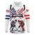 Custom USA vs Canada Ice Hockey Face Off Long Sleeve Polo Shirt Stars Maple Leaf