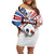 Custom USA vs Canada Ice Hockey Face Off Off Shoulder Short Dress Stars Maple Leaf
