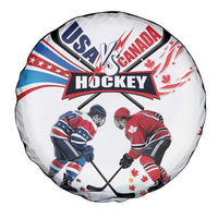 USA vs Canada Ice Hockey Face Off Spare Tire Cover Stars Maple Leaf