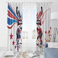 USA vs Canada Ice Hockey Face Off Window Curtain Stars Maple Leaf