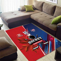 USA vs Canada Ice Hockey Face Off Area Rug Hockey Championship