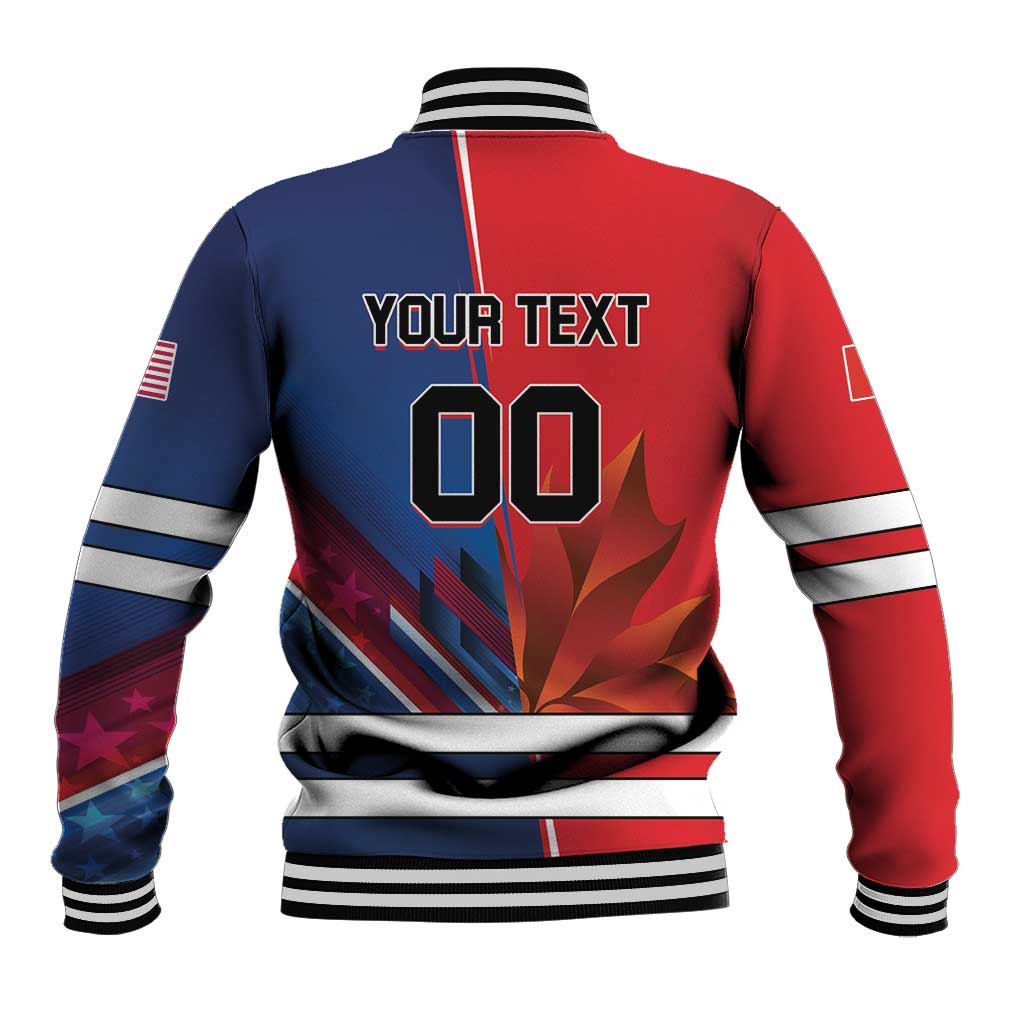 Custom USA vs Canada Ice Hockey Face Off Baseball Jacket Hockey Championship