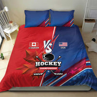 USA vs Canada Ice Hockey Face Off Bedding Set Hockey Championship