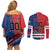 Custom USA vs Canada Ice Hockey Face Off Couples Matching Off Shoulder Short Dress and Long Sleeve Button Shirt Hockey Championship