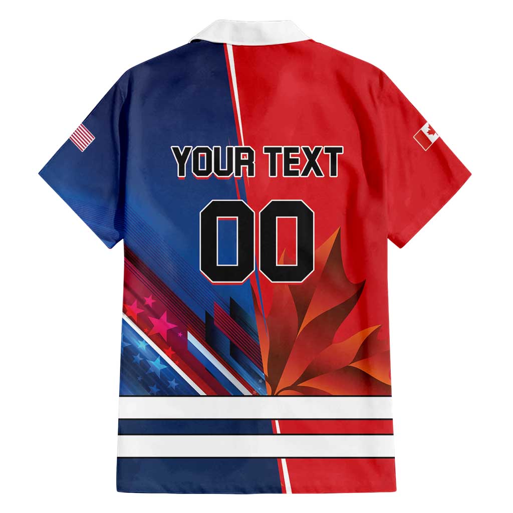Custom USA vs Canada Ice Hockey Face Off Family Matching Long Sleeve Bodycon Dress and Hawaiian Shirt Hockey Championship