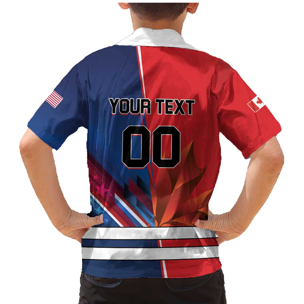 Custom USA vs Canada Ice Hockey Face Off Family Matching Mermaid Dress and Hawaiian Shirt Hockey Championship