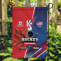 USA vs Canada Ice Hockey Face Off Garden Flag Hockey Championship