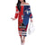 Custom USA vs Canada Ice Hockey Face Off Off The Shoulder Long Sleeve Dress Hockey Championship