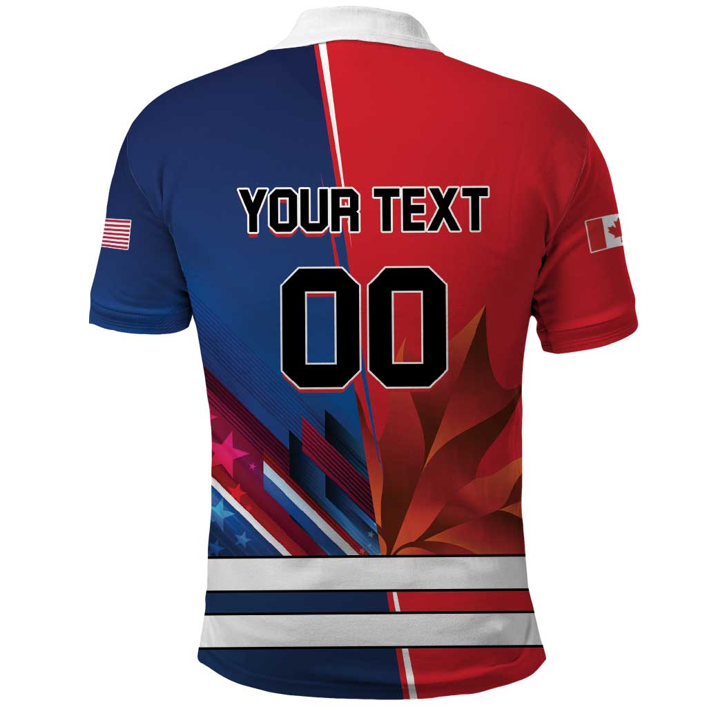 Custom USA vs Canada Ice Hockey Face Off Polo Shirt Hockey Championship