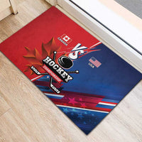 USA vs Canada Ice Hockey Face Off Rubber Doormat Hockey Championship