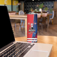 Custom USA Canada Ice Hockey Face Off Skinny Tumbler Hockey Championship
