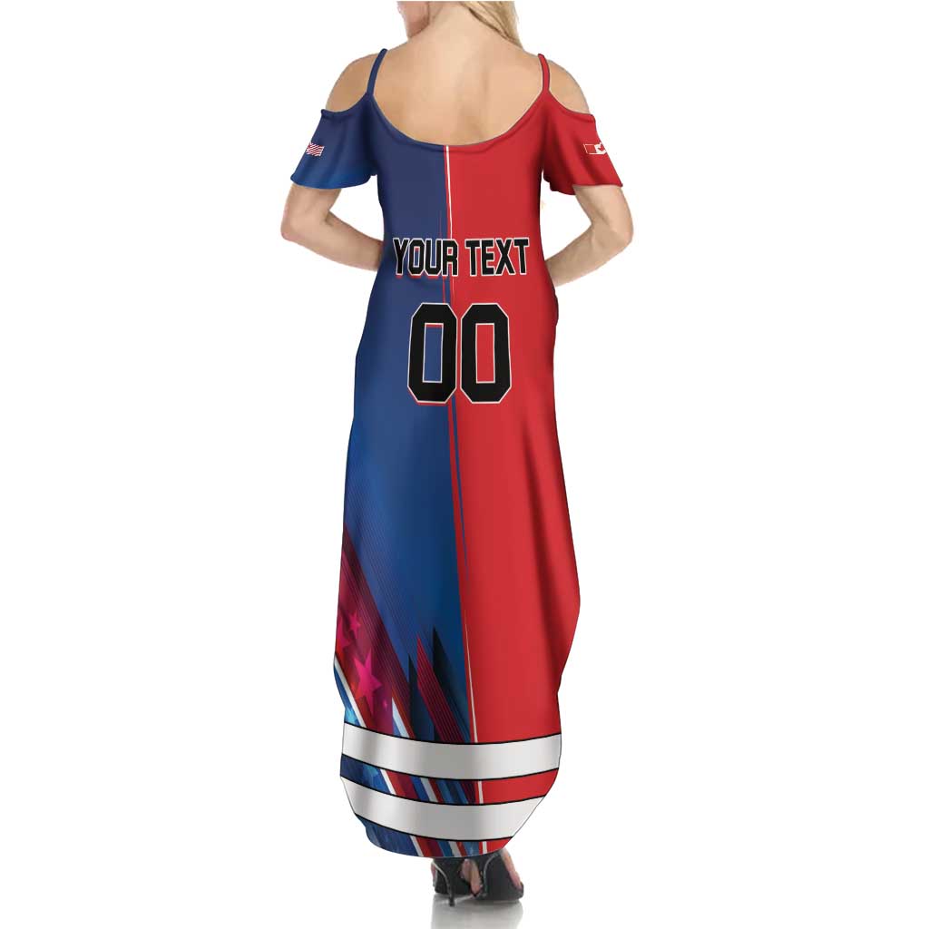 Custom USA vs Canada Ice Hockey Face Off Summer Maxi Dress Hockey Championship