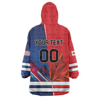 Custom USA vs Canada Ice Hockey Face Off Wearable Blanket Hoodie Hockey Championship