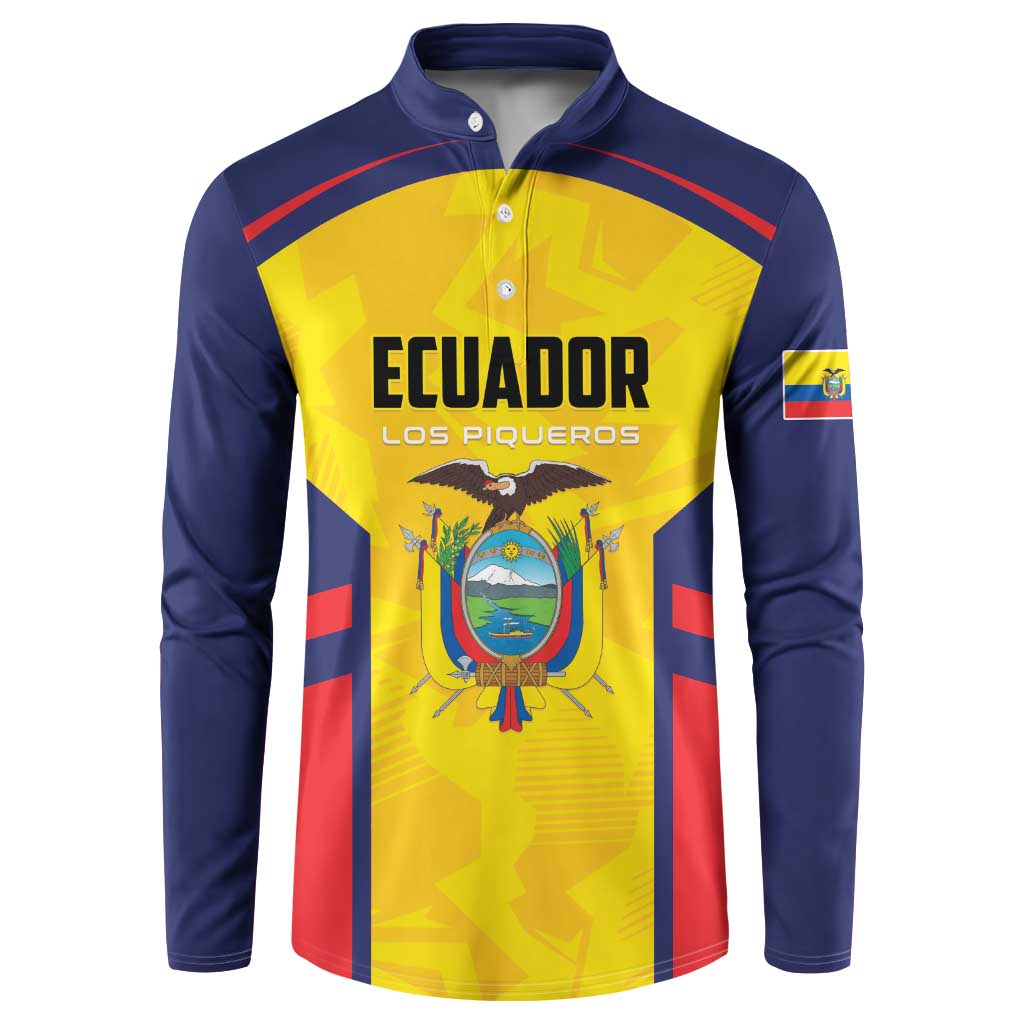 Custom Ecuador Rugby Button Sweatshirt Los Piqueros Go Champions