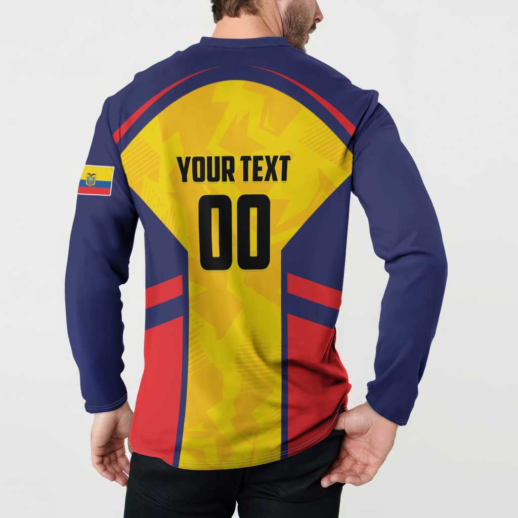 Custom Ecuador Rugby Button Sweatshirt Los Piqueros Go Champions