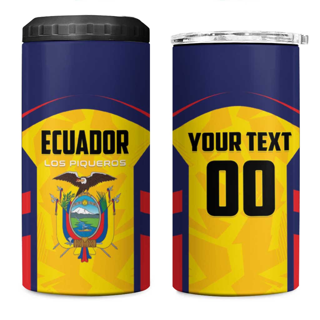 Custom Ecuador Rugby 4 in 1 Can Cooler Tumbler Los Piqueros Go Champions