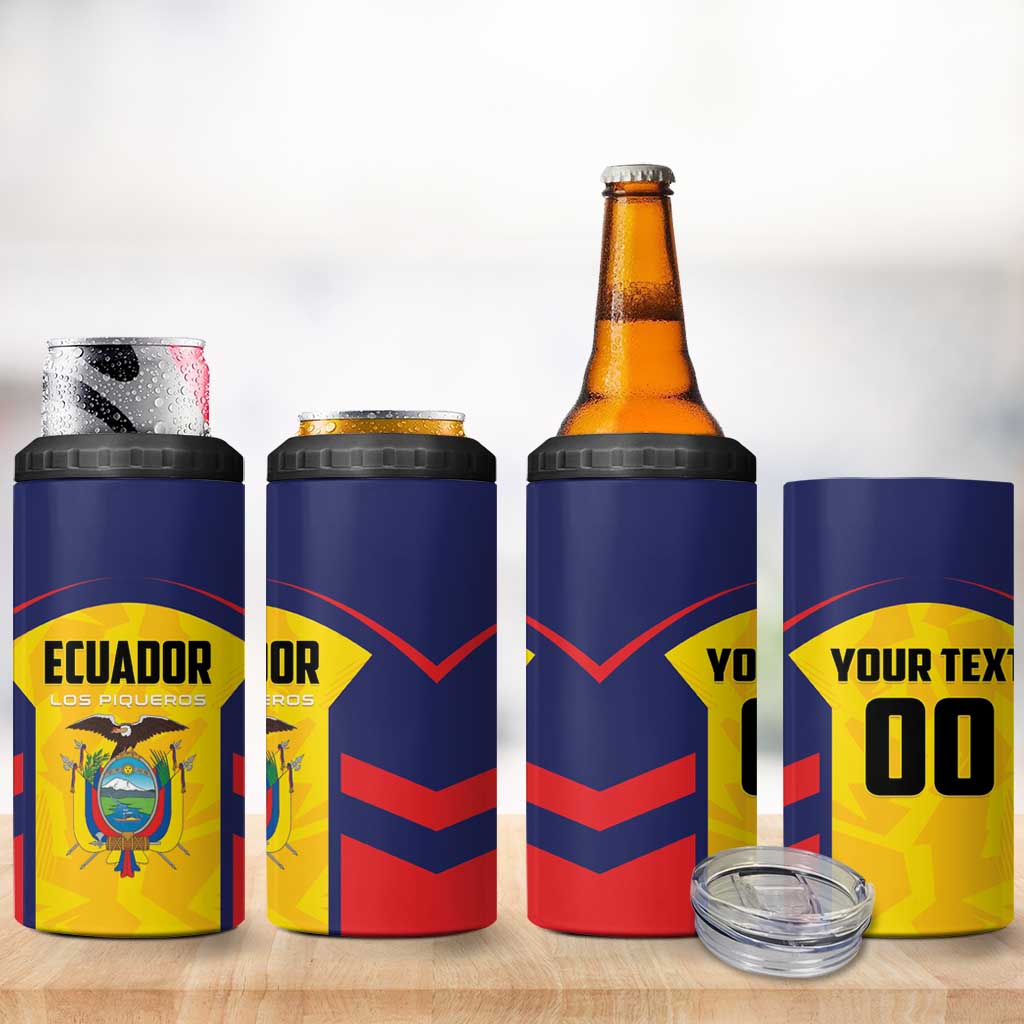 Custom Ecuador Rugby 4 in 1 Can Cooler Tumbler Los Piqueros Go Champions