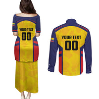 Custom Ecuador Rugby Couples Matching Puletasi and Long Sleeve Button Shirt Los Piqueros Go Champions