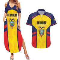Custom Ecuador Rugby Couples Matching Summer Maxi Dress and Hawaiian Shirt Los Piqueros Go Champions