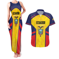 Custom Ecuador Rugby Couples Matching Tank Maxi Dress and Hawaiian Shirt Los Piqueros Go Champions