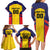 Custom Ecuador Rugby Family Matching Long Sleeve Bodycon Dress and Hawaiian Shirt Los Piqueros Go Champions
