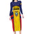 Custom Ecuador Rugby Family Matching Long Sleeve Bodycon Dress and Hawaiian Shirt Los Piqueros Go Champions