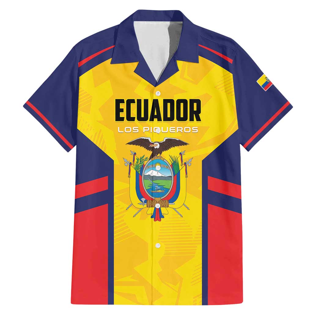 Custom Ecuador Rugby Family Matching Mermaid Dress and Hawaiian Shirt Los Piqueros Go Champions