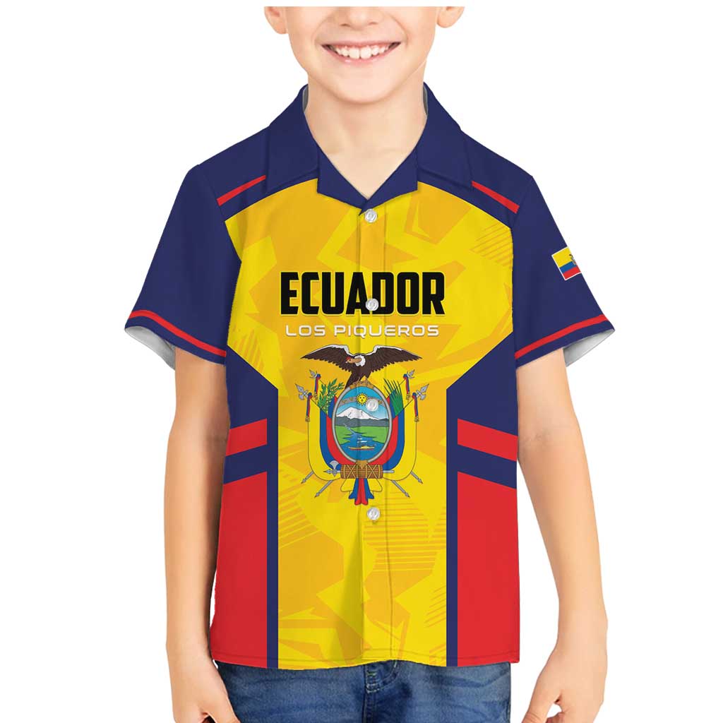 Custom Ecuador Rugby Family Matching Mermaid Dress and Hawaiian Shirt Los Piqueros Go Champions