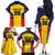 Custom Ecuador Rugby Family Matching Off The Shoulder Long Sleeve Dress and Hawaiian Shirt Los Piqueros Go Champions