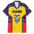 Custom Ecuador Rugby Family Matching Off The Shoulder Long Sleeve Dress and Hawaiian Shirt Los Piqueros Go Champions