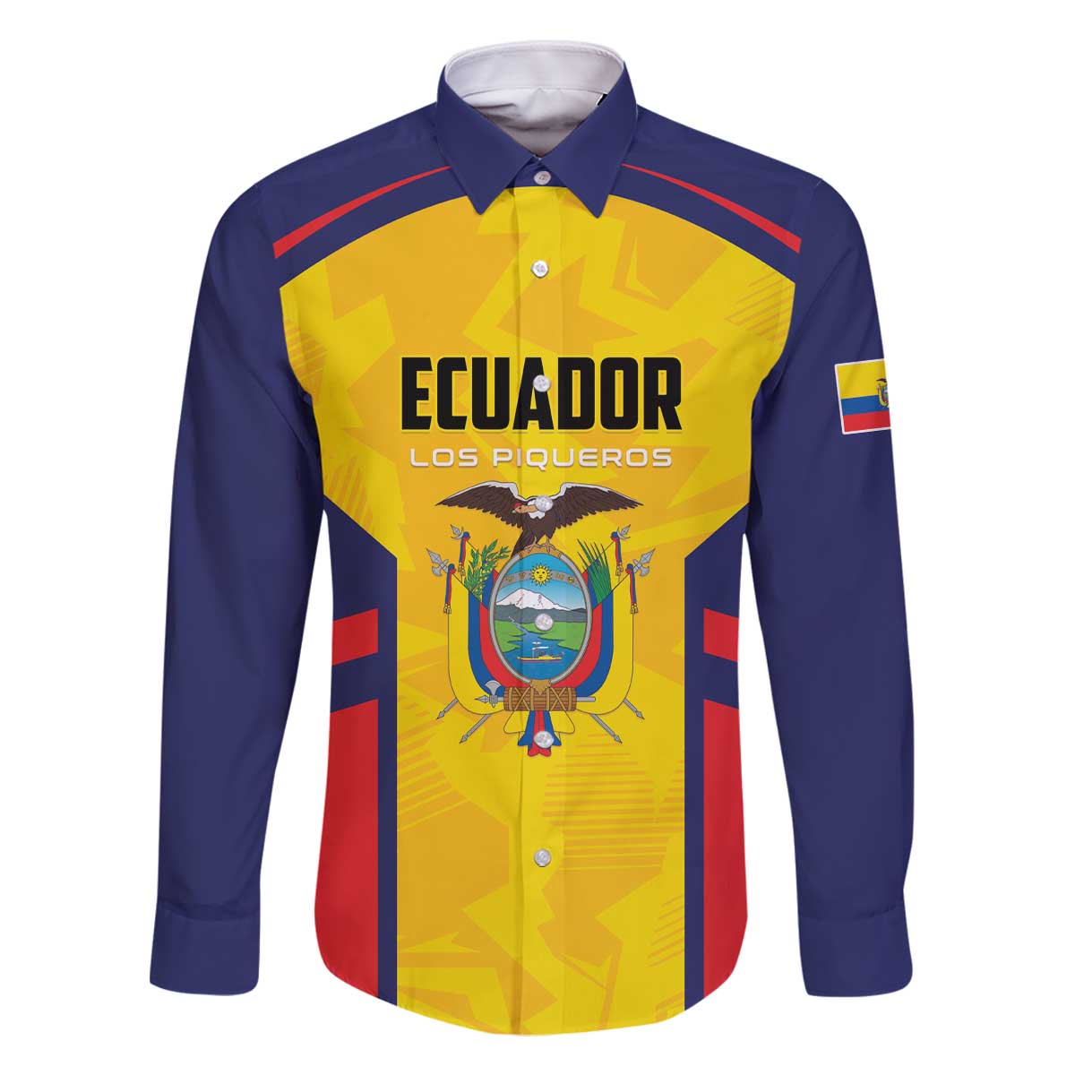 Custom Ecuador Rugby Family Matching Off The Shoulder Long Sleeve Dress and Hawaiian Shirt Los Piqueros Go Champions