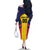 Custom Ecuador Rugby Family Matching Off The Shoulder Long Sleeve Dress and Hawaiian Shirt Los Piqueros Go Champions