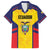 Custom Ecuador Rugby Family Matching Off Shoulder Maxi Dress and Hawaiian Shirt Los Piqueros Go Champions