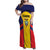 Custom Ecuador Rugby Family Matching Off Shoulder Maxi Dress and Hawaiian Shirt Los Piqueros Go Champions