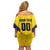 Custom Ecuador Rugby Family Matching Off Shoulder Short Dress and Hawaiian Shirt Los Piqueros Go Champions