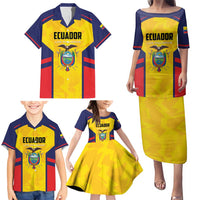 Custom Ecuador Rugby Family Matching Puletasi and Hawaiian Shirt Los Piqueros Go Champions