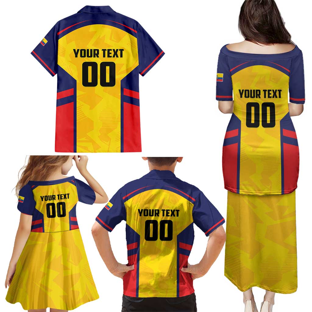 Custom Ecuador Rugby Family Matching Puletasi and Hawaiian Shirt Los Piqueros Go Champions