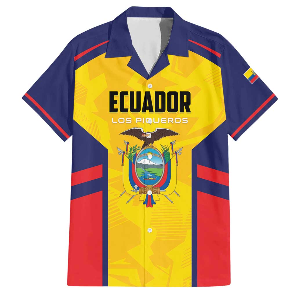 Custom Ecuador Rugby Family Matching Short Sleeve Bodycon Dress and Hawaiian Shirt Los Piqueros Go Champions